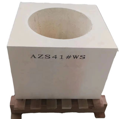 クリーム白色溶融鋳造 AZSWS41 ガラス炉の燃焼ブロック 耐久性
